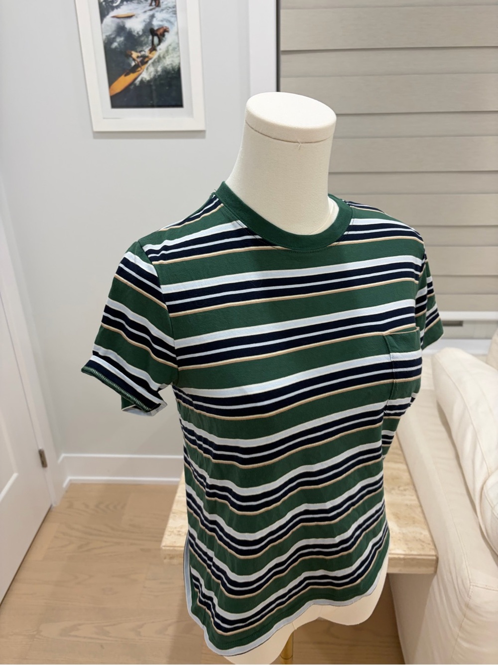 Classic Green Striped Crewneck T-Shirt - women's Sunday best Aritzia